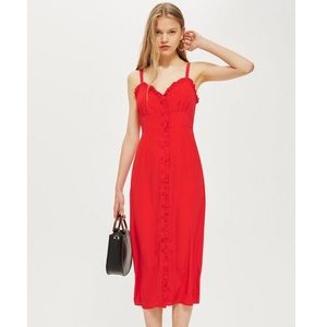 TOPSHOP | Ruffle Midi Slip Dress